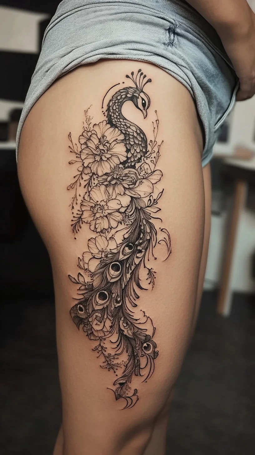 Elegant Peacock Tattoo: A Fusion of Artistry and Nature on Your Skin