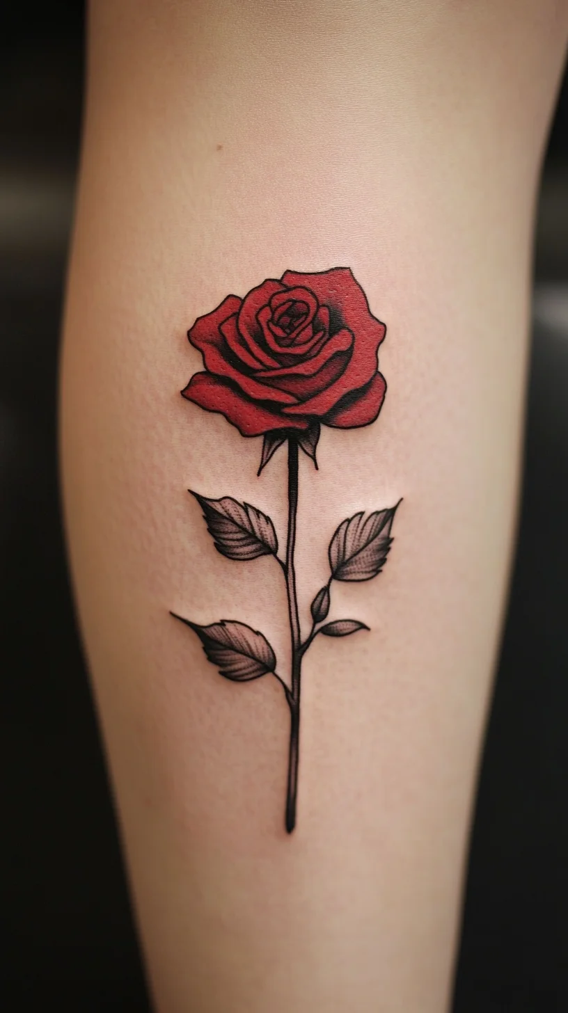 Elegant Red Rose Tattoo: A Timeless Symbol of Love and Beauty