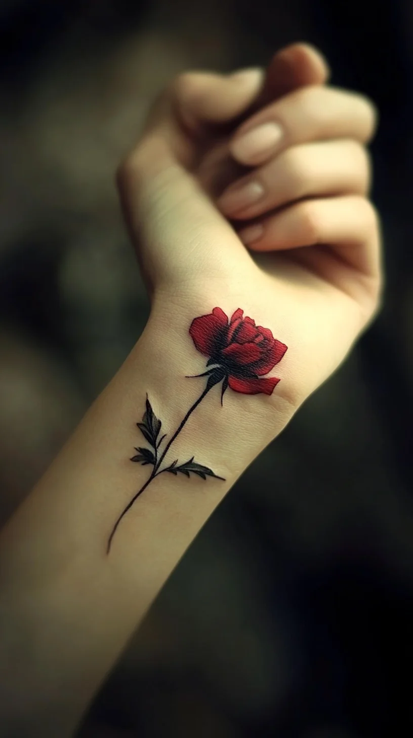 Elegant Red Rose Tattoo: Timeless Beauty on Your Skin