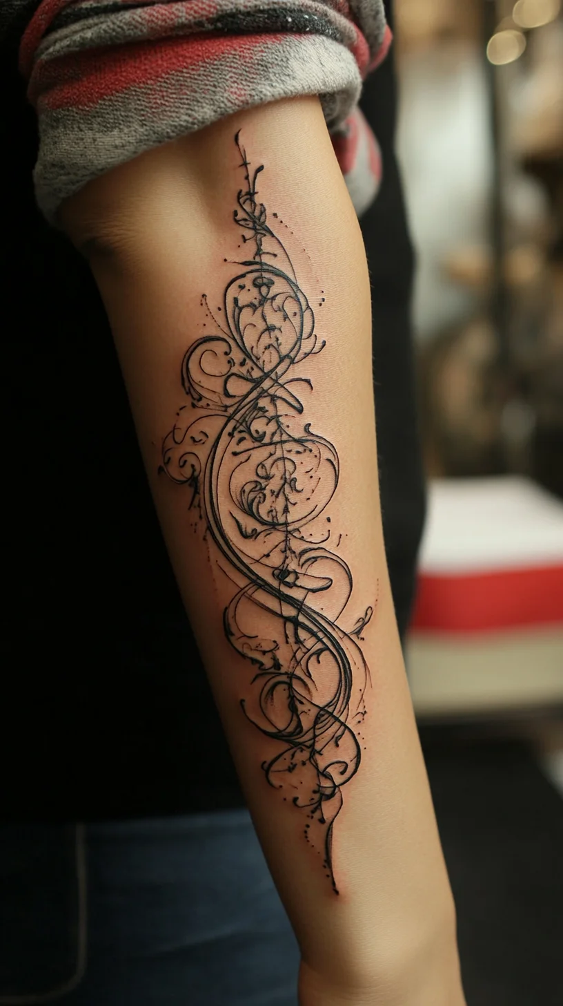 Elegant Swirls: A Sophisticated Tattoo Design for the Modern Individual