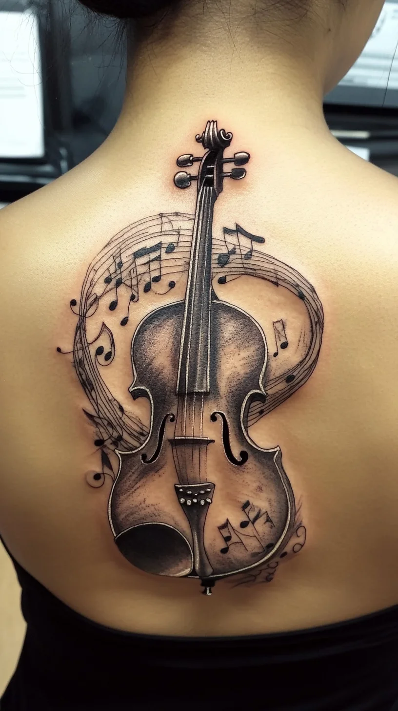 Elegant Violin Tattoo: A Melodic Tribute to Art and Passion