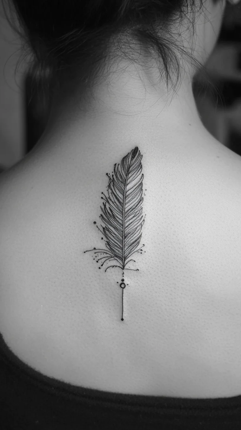 Elegantly Minimalist: The Feather Tattoo That Speaks Volumes