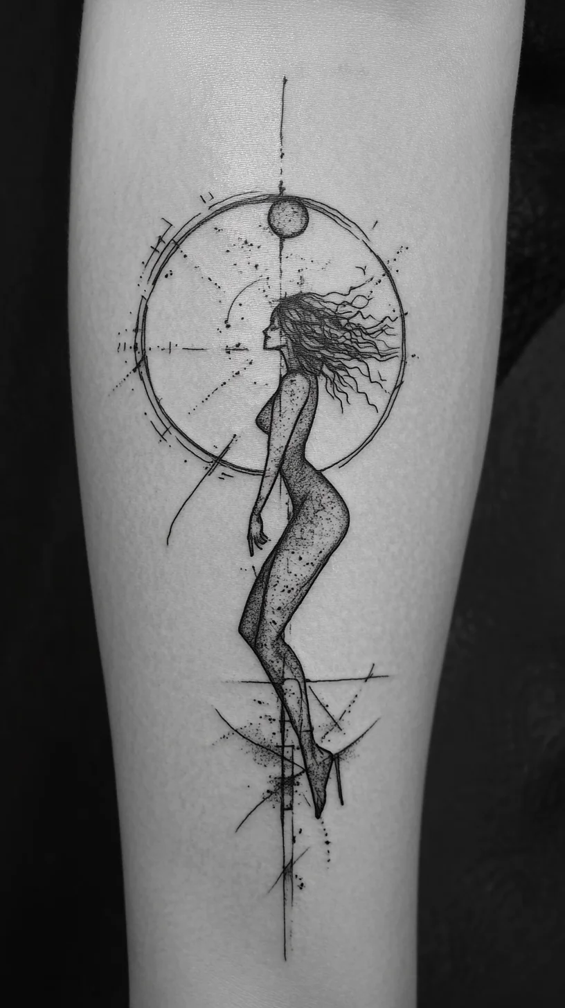 Elevate Your Ink Game: The Elegant Celestial Woman Tattoo