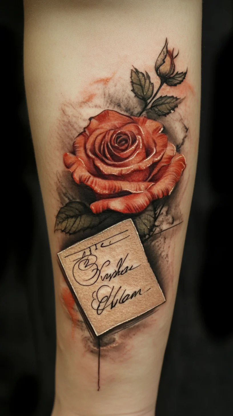 Elevate Your Ink: Stunning Realistic Rose Tattoo with Personalized Touch