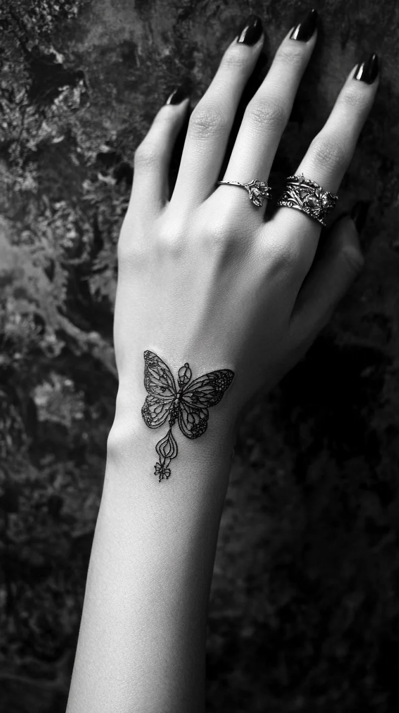 Elevate Your Look: Elegant Butterfly Tattoo with Artistic Flair