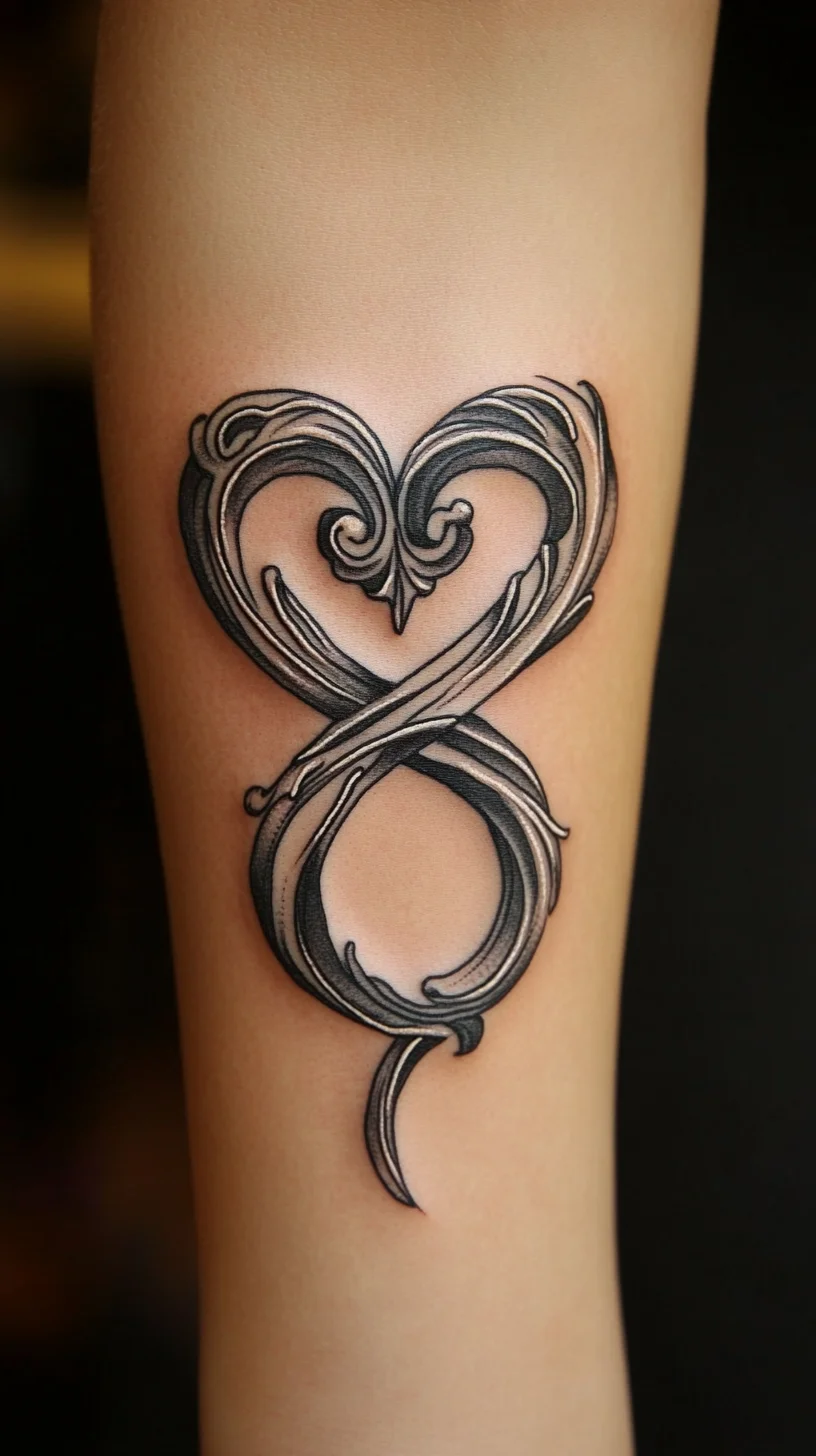 Elevate Your Look with This Elegant Infinity Heart Tattoo Design