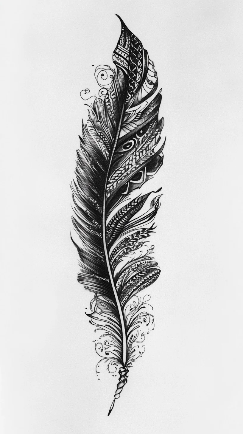 Elevate Your Style: Exquisite Feather Tattoo Design for the Free-Spirited