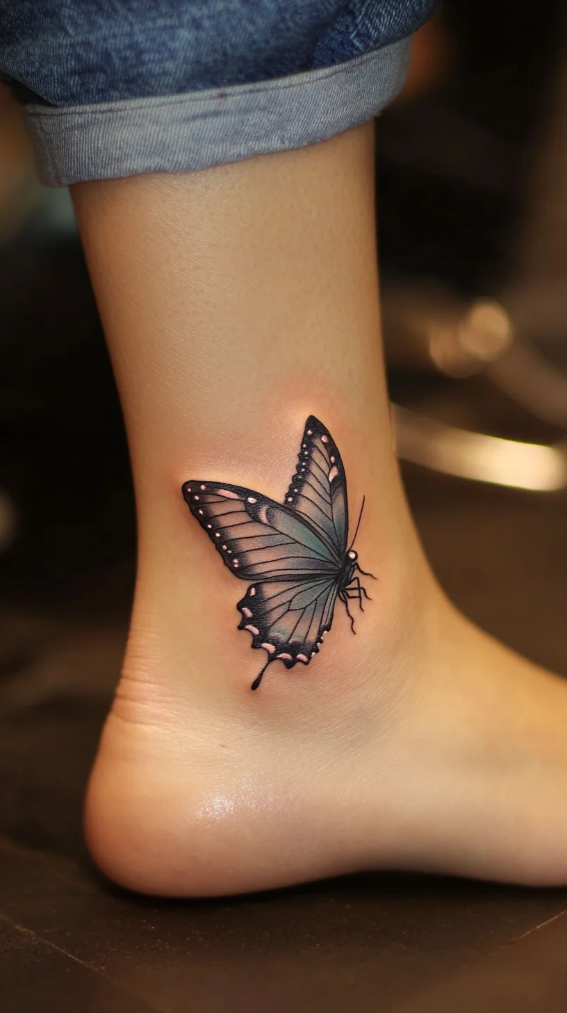 Elevate Your Style with a Stunning Butterfly Tattoo on Your Ankle