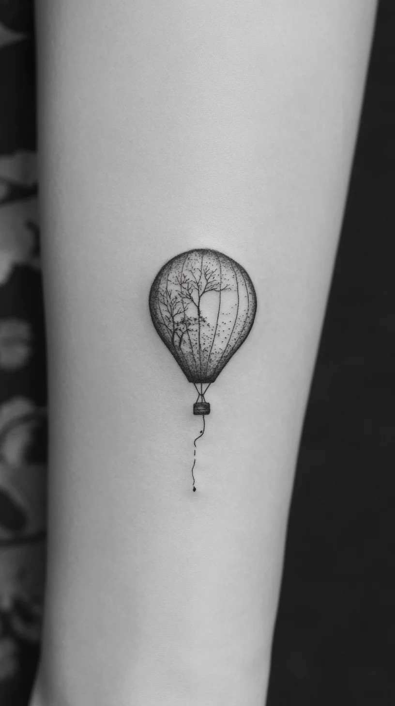 Elevate Your Style with a Whimsical Hot Air Balloon Tattoo