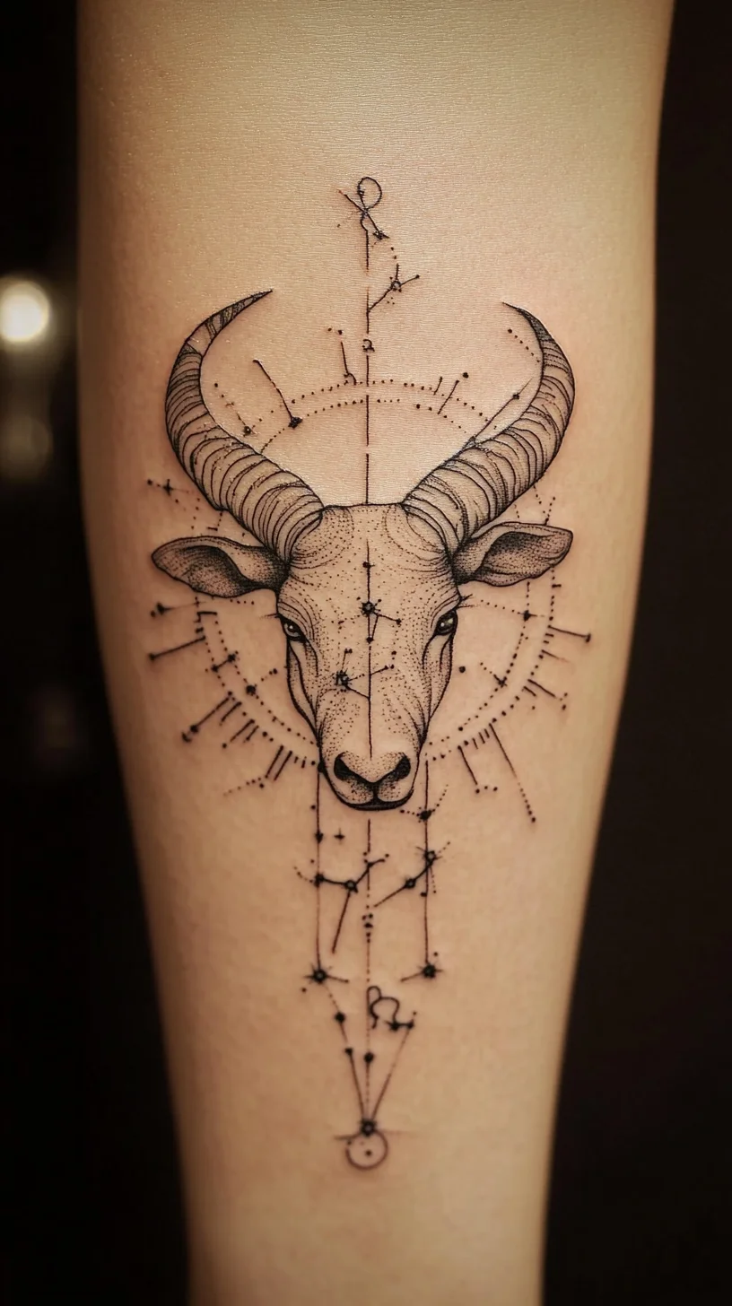 Embrace Bold Elegance: Captivating Taurus Constellation Tattoo Design