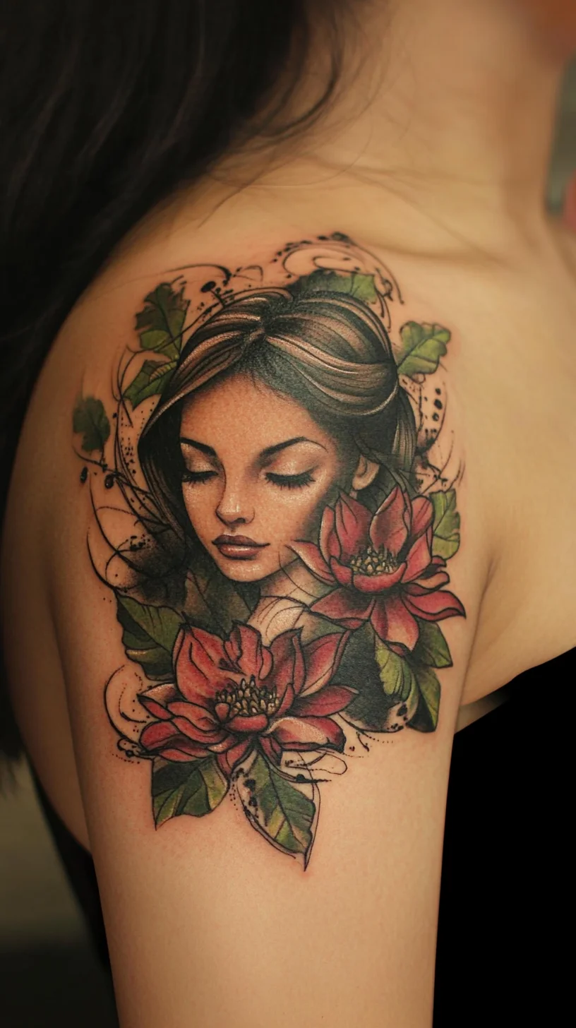 Embrace Elegance: Flower-Inspired Portrait Tattoos for a Timeless Look