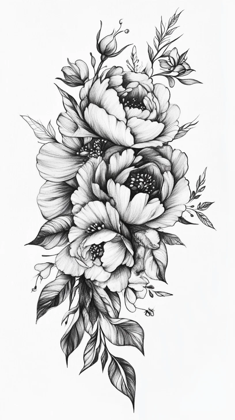 Embrace Elegance: Stunning Black and White Floral Tattoo Inspiration