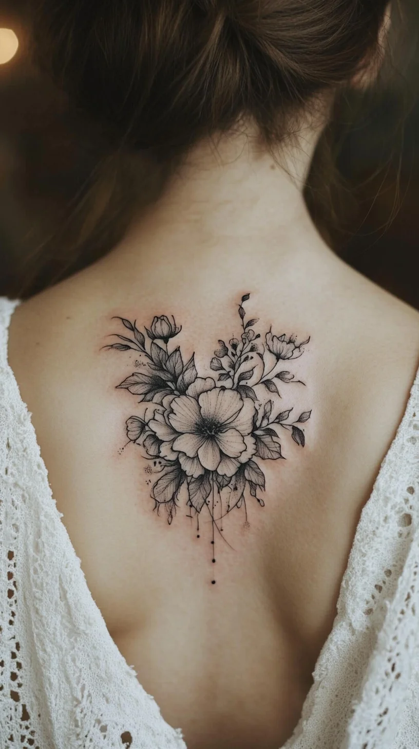 Embrace Elegance: Stunning Floral Back Tattoo for Effortless Charm