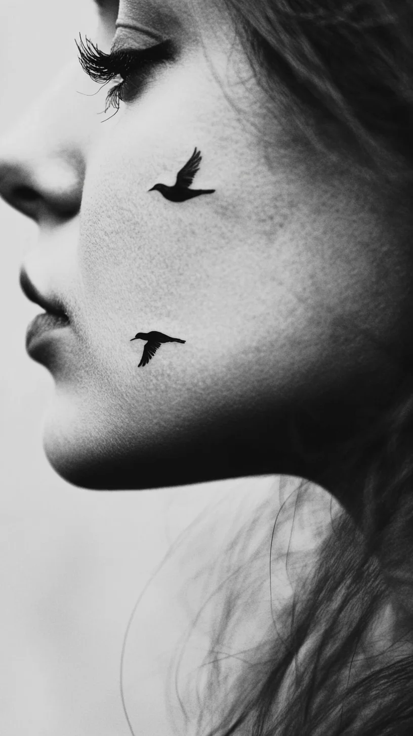 Embrace Freedom: Elegant Bird-Inspired Facial Art for a Modern Look