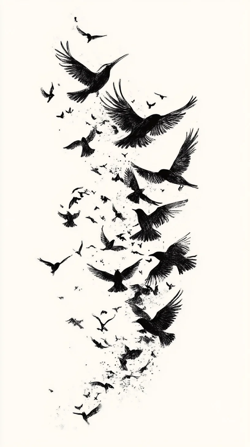 Embrace Freedom: Enchanting Flying Birds Tattoo Design