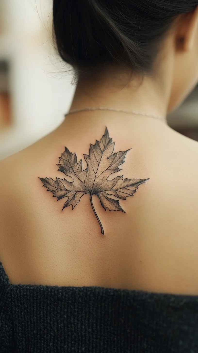 Embrace Nature: Delicate Maple Leaf Tattoo for Effortless Elegance