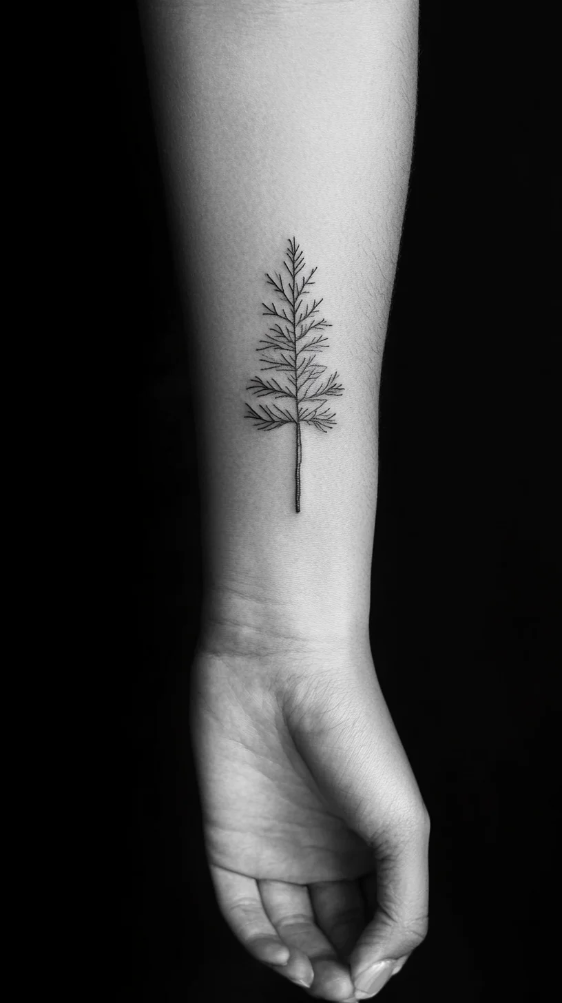 Embrace Nature: Elegant Black Ink Fern Tattoo for Effortless Chic