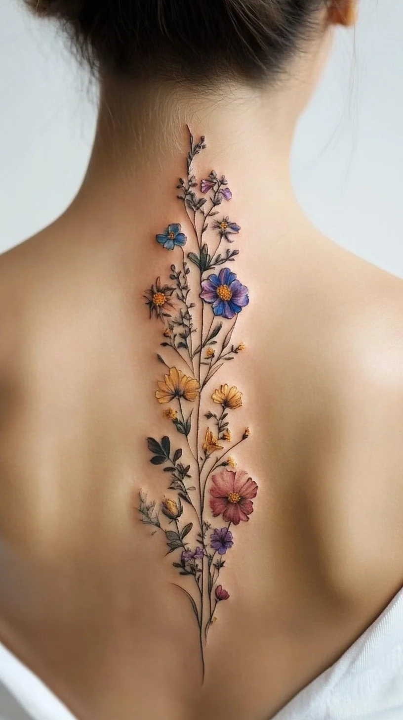 Embrace Nature: Exquisite Floral Tattoo Design for a Touch of Elegance