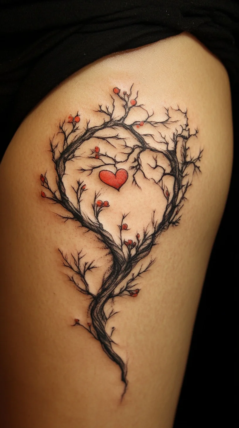 Embrace Nature: Heartfelt Tree Tattoo Design for Unique Self-Expression