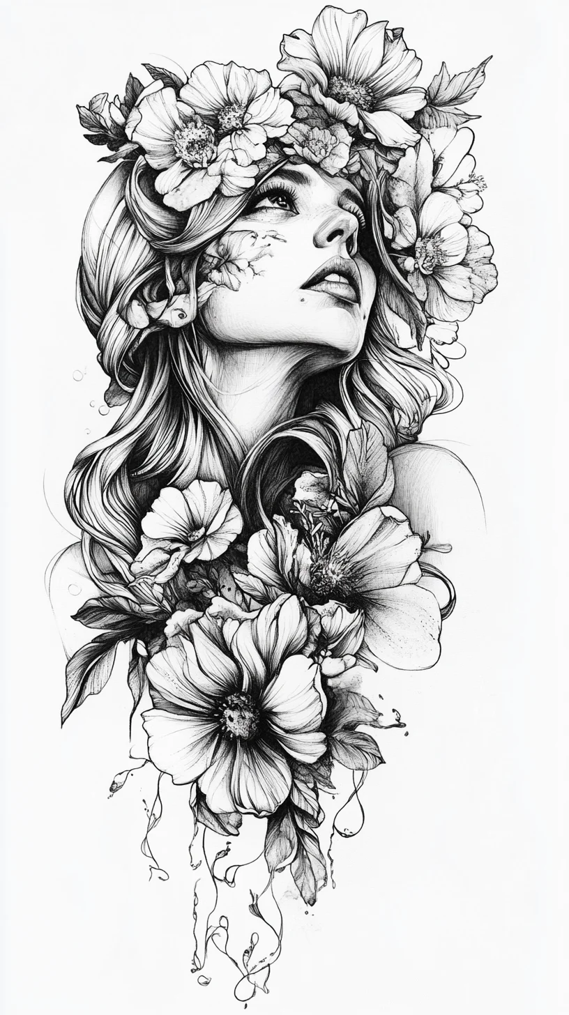 Embrace Nature: Stunning Floral-Inspired Hair and Tattoo Artistry