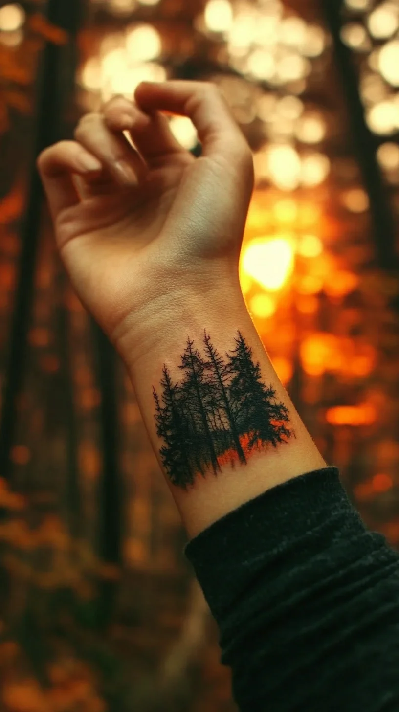 Embrace Nature: The Perfect Forest Silhouette Tattoo for Adventurous Souls