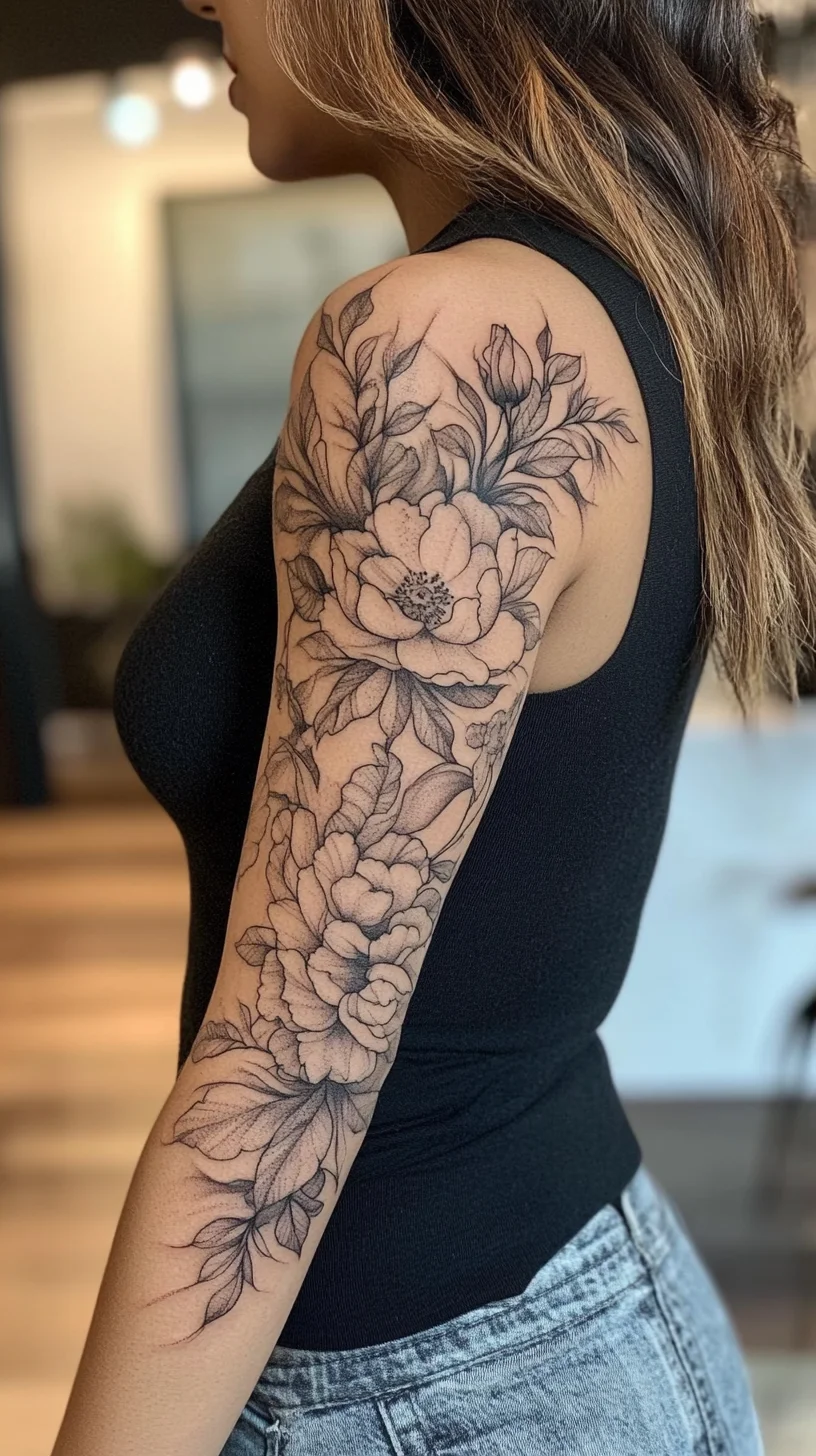 Embrace Nature with a Stunning Floral Sleeve Tattoo That Speaks Volumes