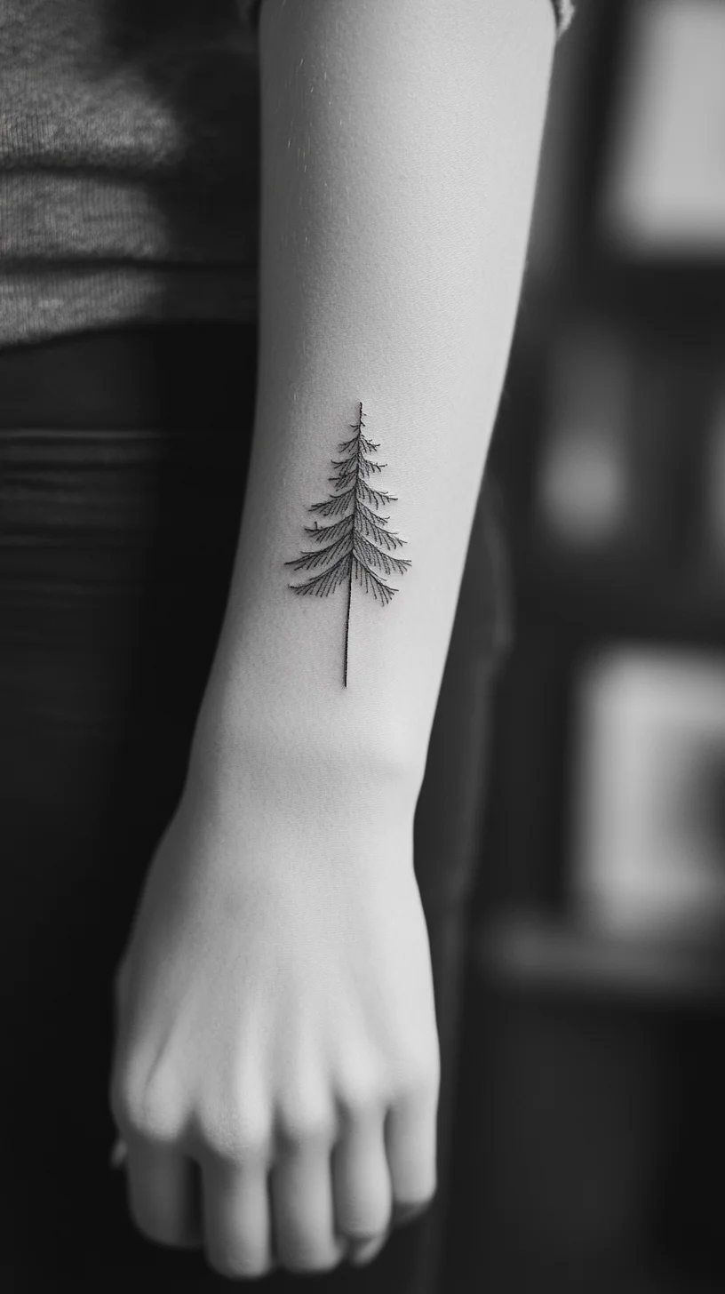 Embrace Nature with a Stunning Minimalist Tree Tattoo on Your Forearm