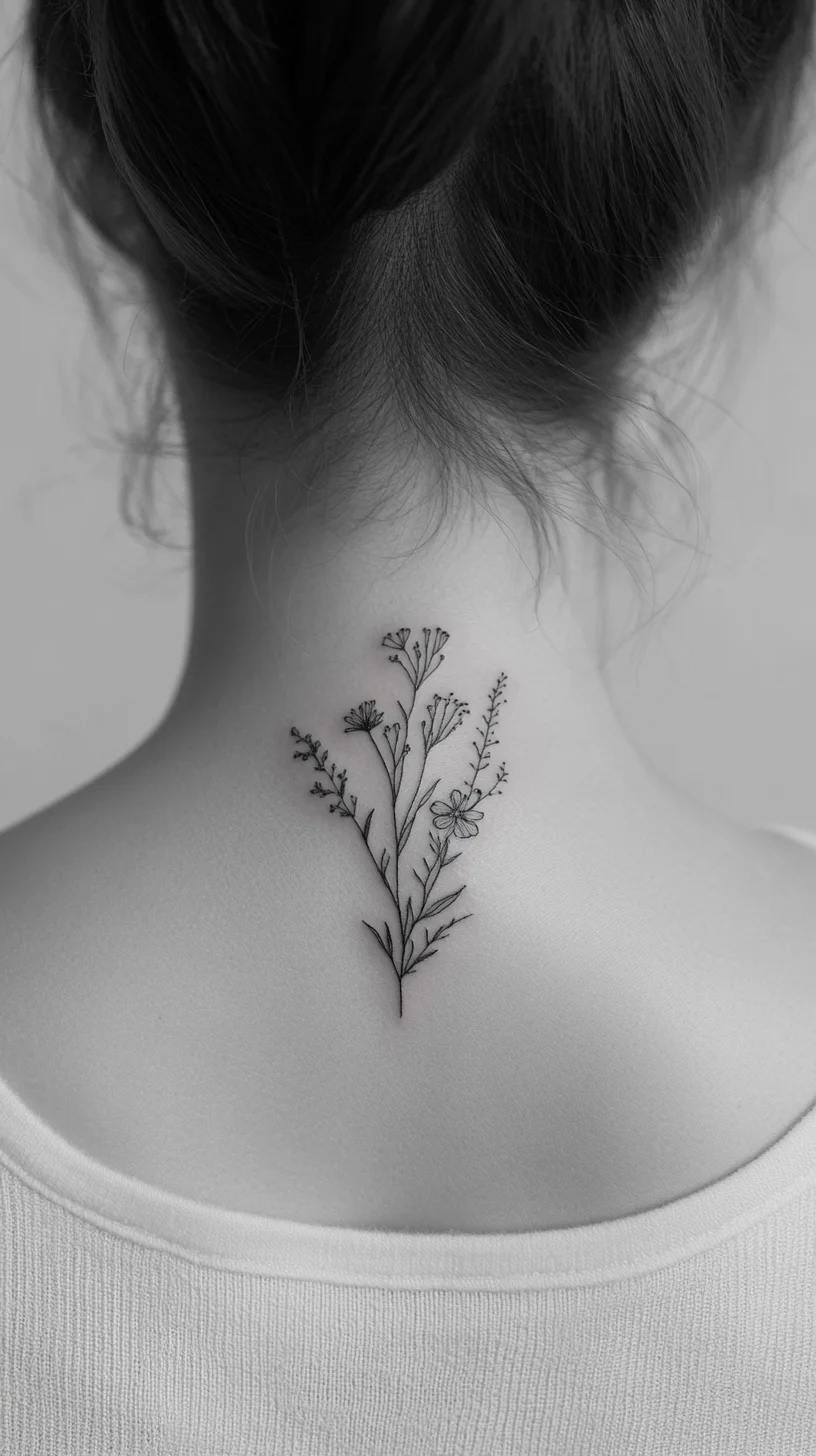 Embrace Nature with Delicate Botanical Back Tattoos