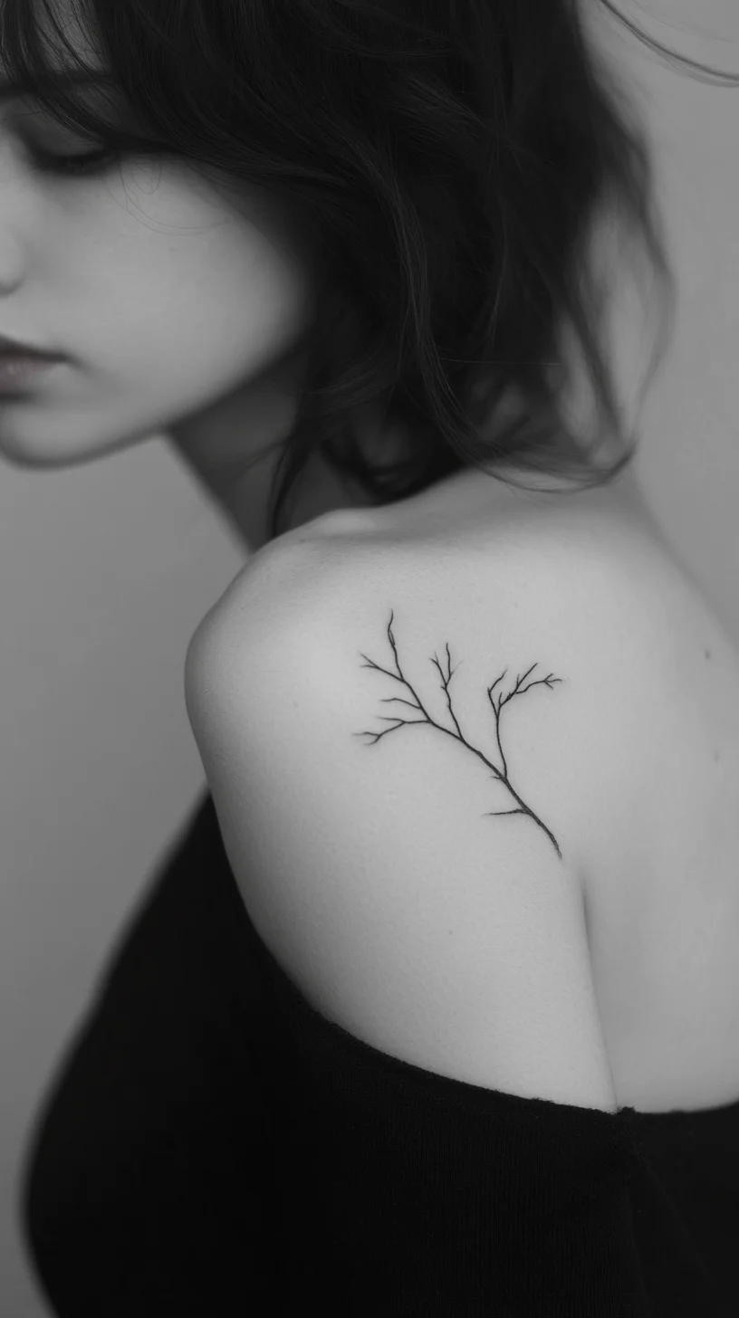 Embrace Nature with Delicate Tree Branch Tattoos: Subtle Elegance Redefined