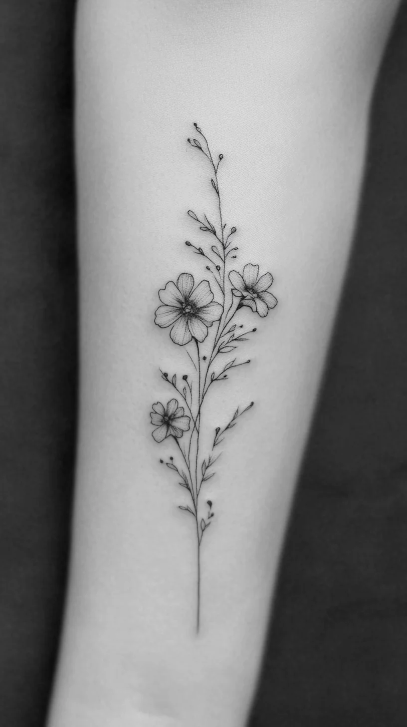 Embrace Nature with Elegant Floral Minimalist Tattoos