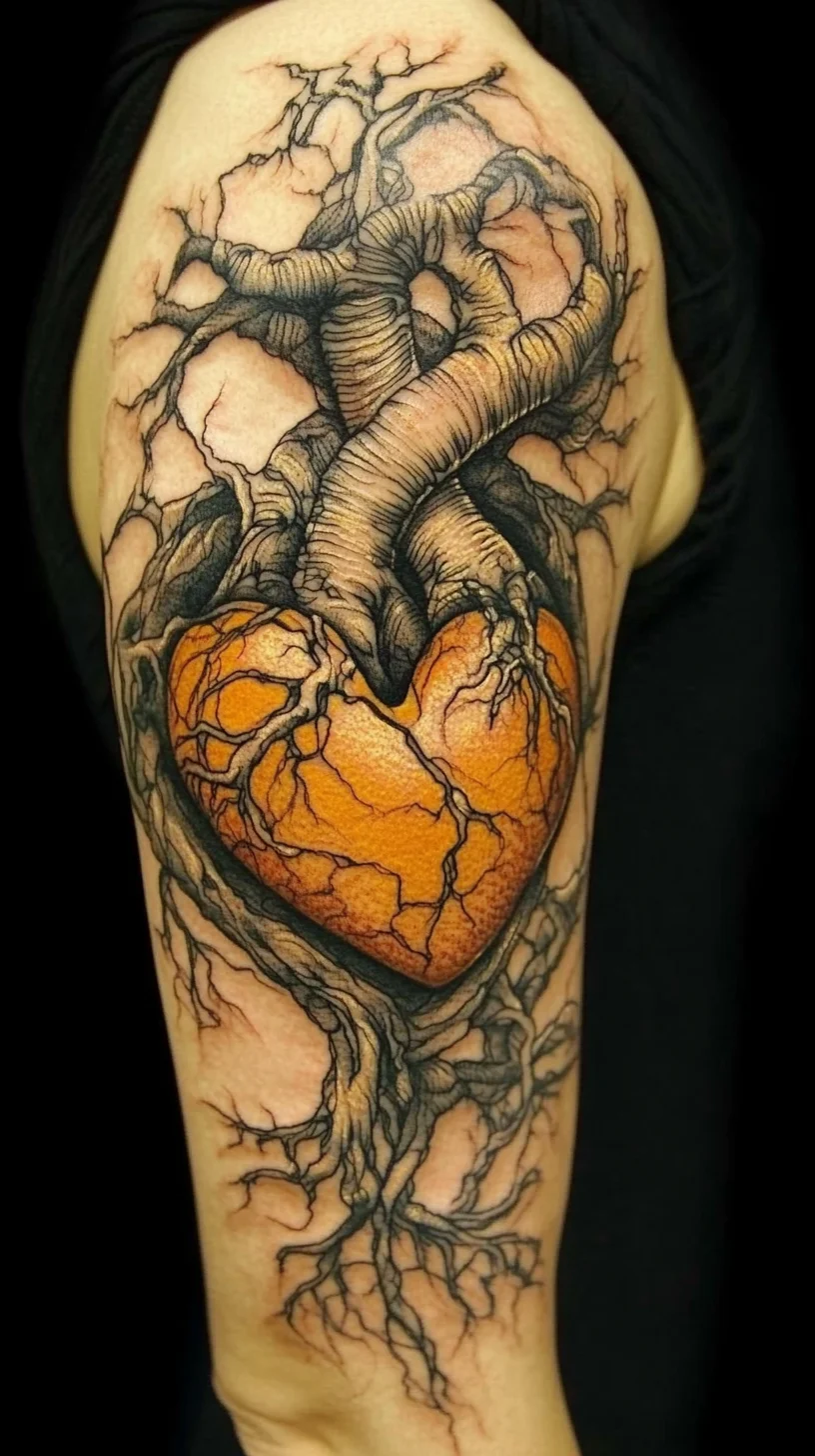 Embrace Nature with Stunning Tree of Life Heart Tattoo Designs