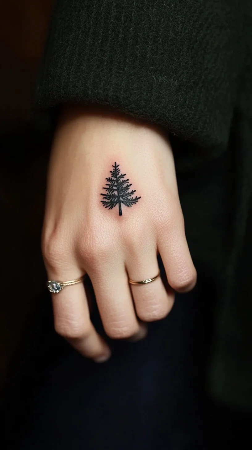 Embrace Nature with This Minimalist Tree Tattoo for Effortless Style