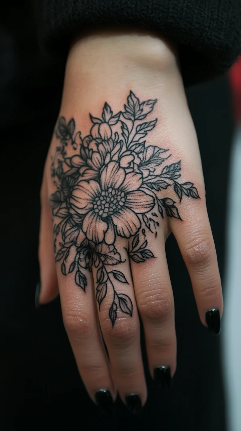 Embrace Nature's Beauty: Elegant Floral Hand Tattoo Designs