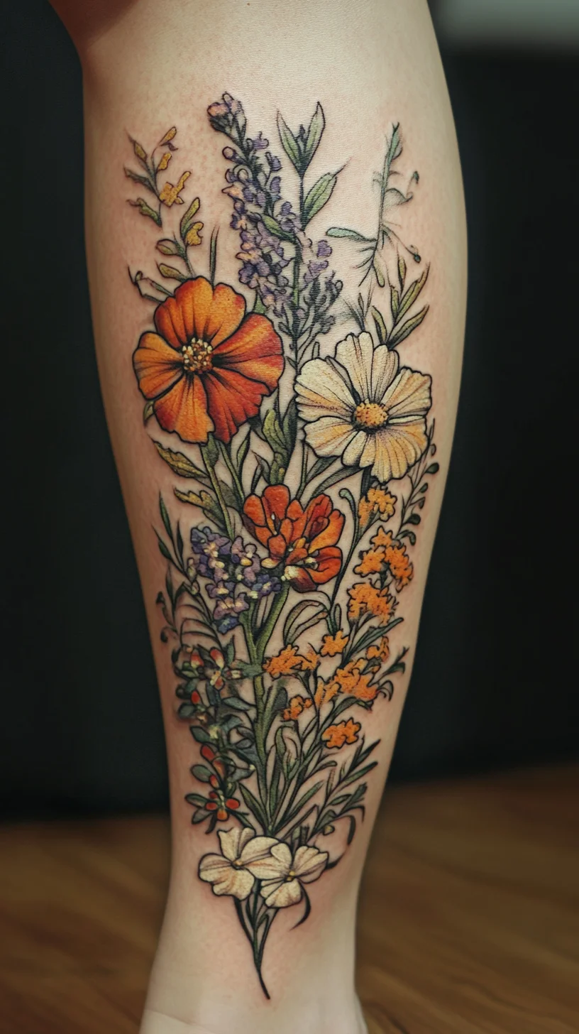 Embrace Nature's Beauty with Vibrant Floral Tattoos for a Bold Statement