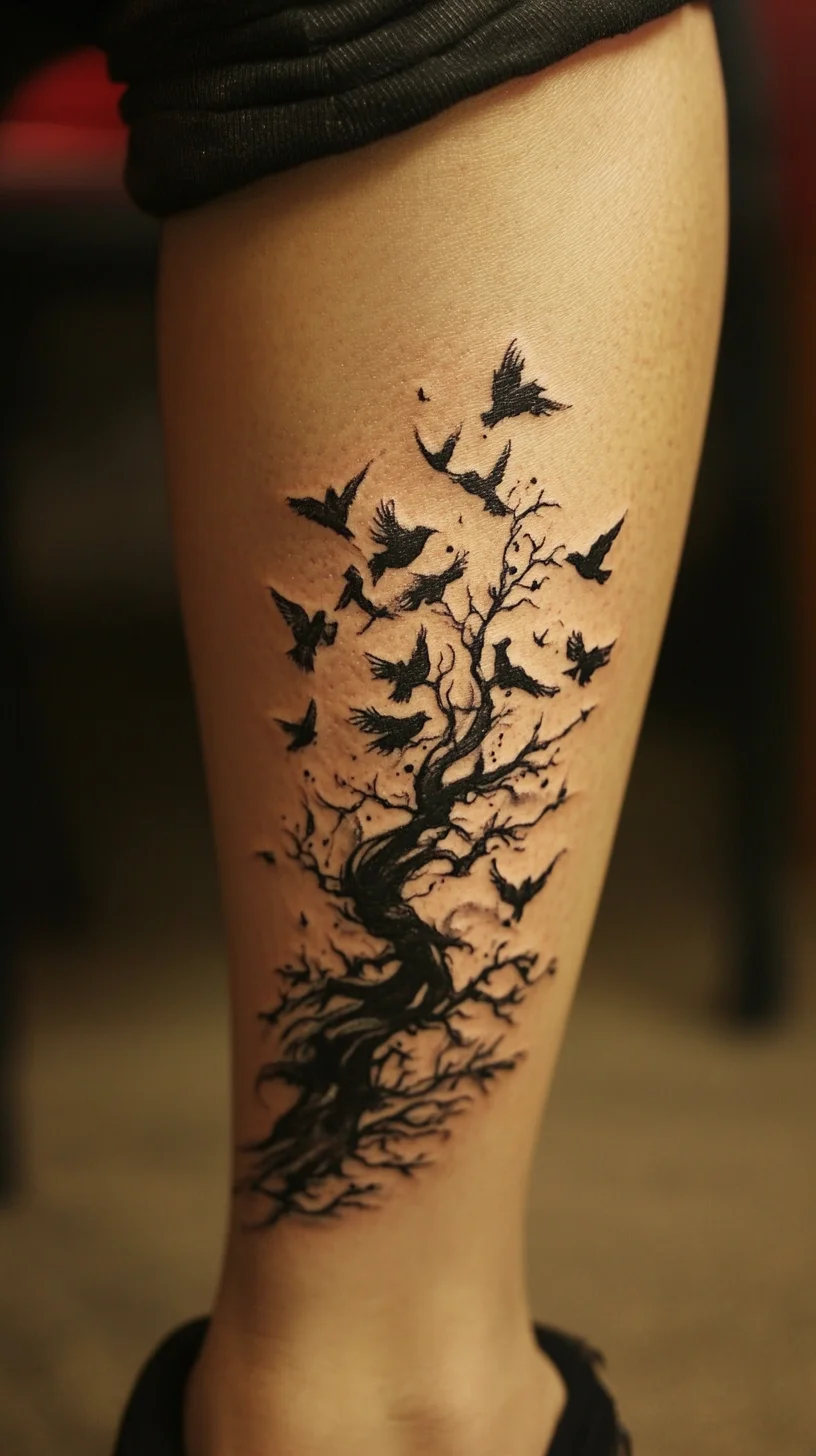 Embrace Nature's Elegance: The Tree of Life Tattoo with Birds