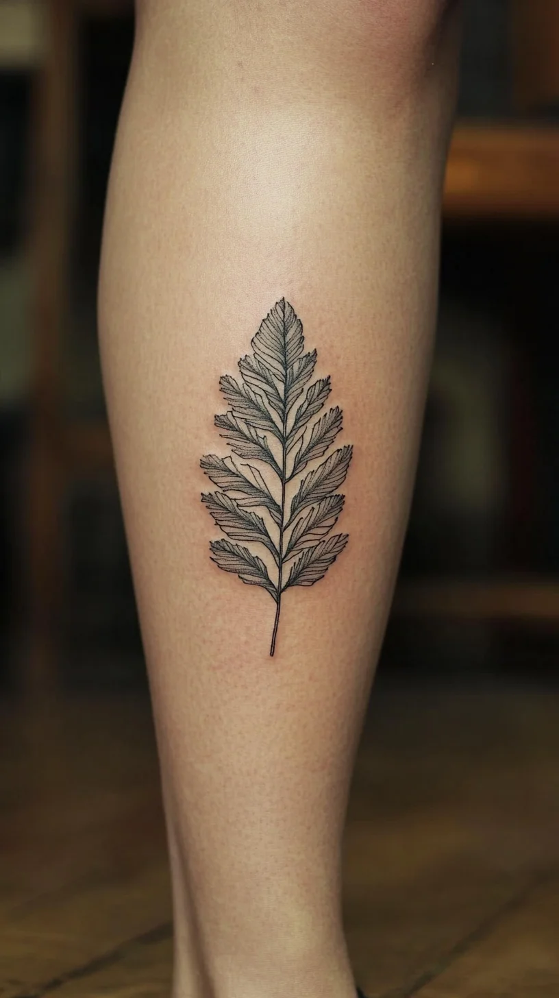 Embrace Nature’s Elegance with a Lifelike Fern Tattoo Design