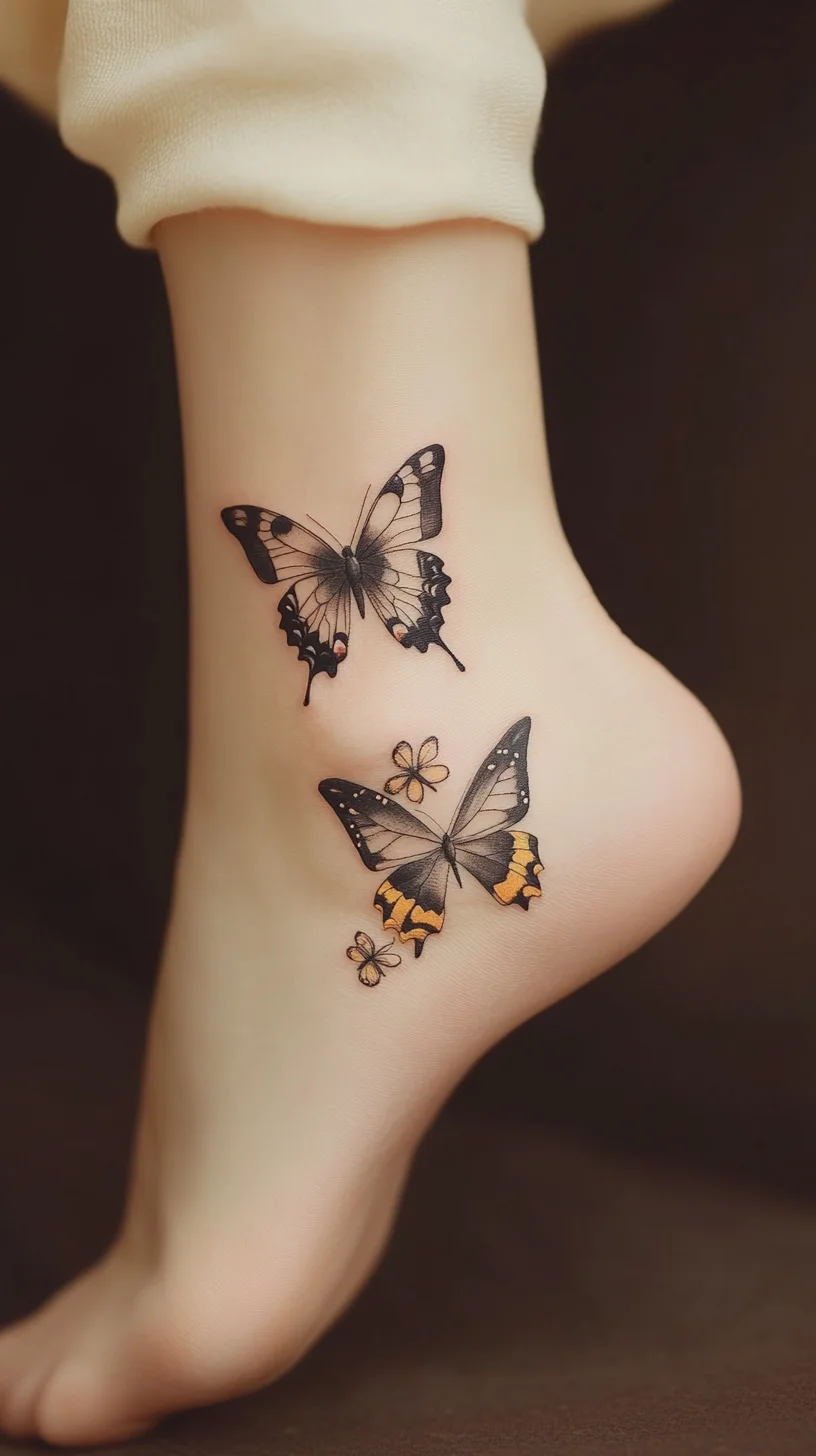 Embrace Nature's Elegance with Femme Butterfly Tattoos on Ankle