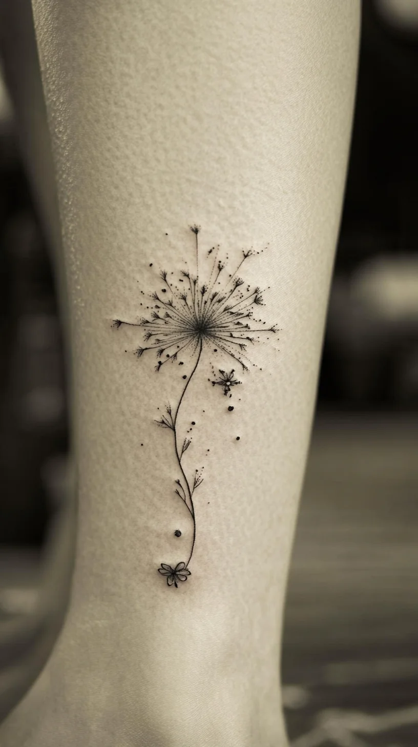 Embrace Nature's Elegance with This Delicate Dandelion Tattoo