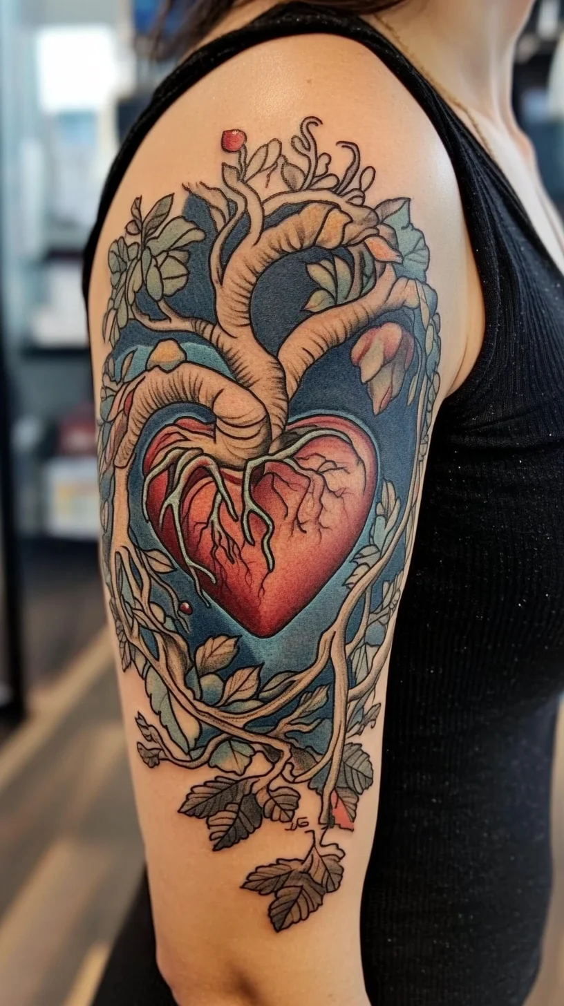 Embrace Nature’s Emotions with a Stunning Heart Tree Tattoo Design