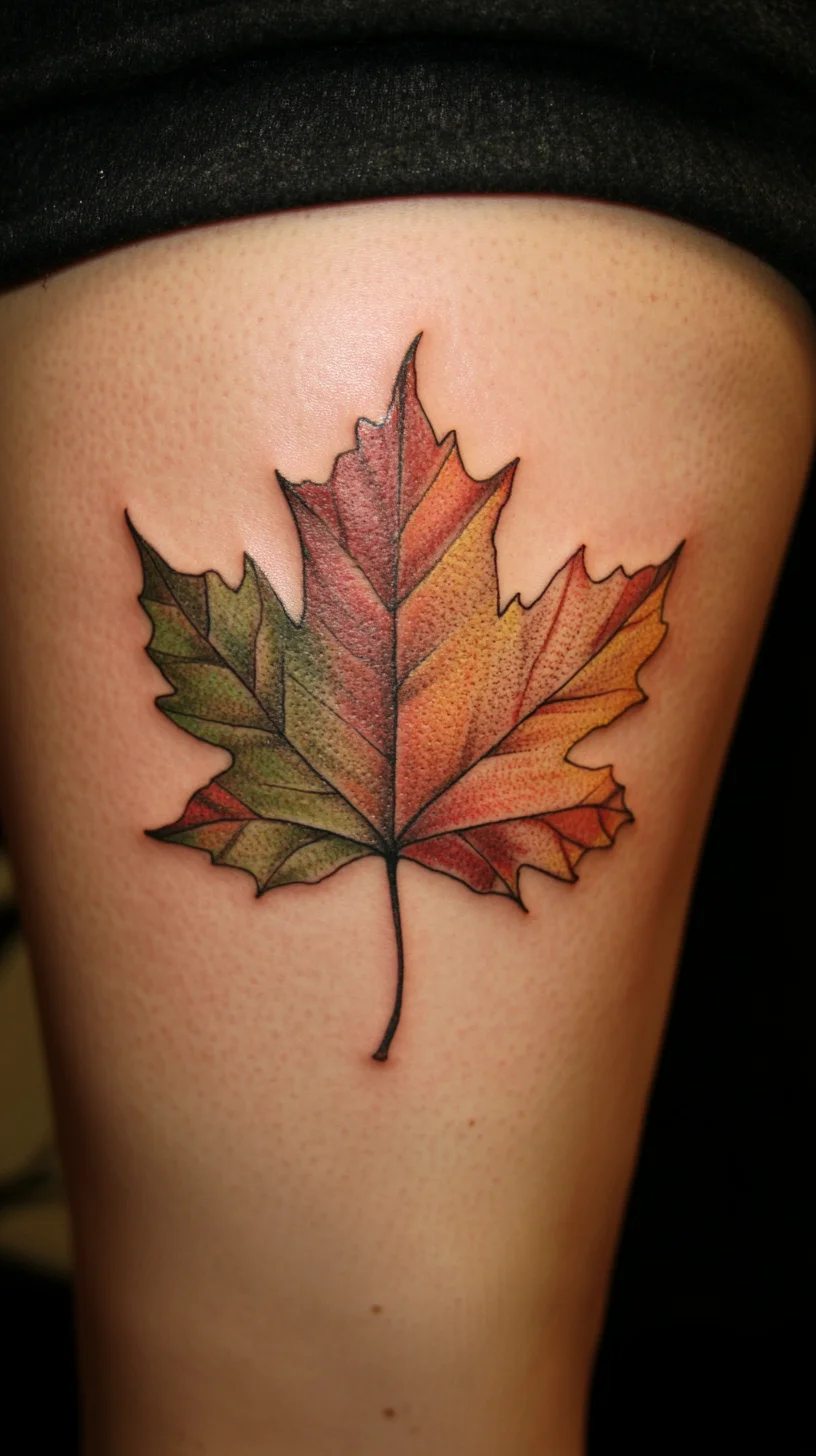 Embrace Nature's Palette: The Beautiful Autumn Leaf Tattoo