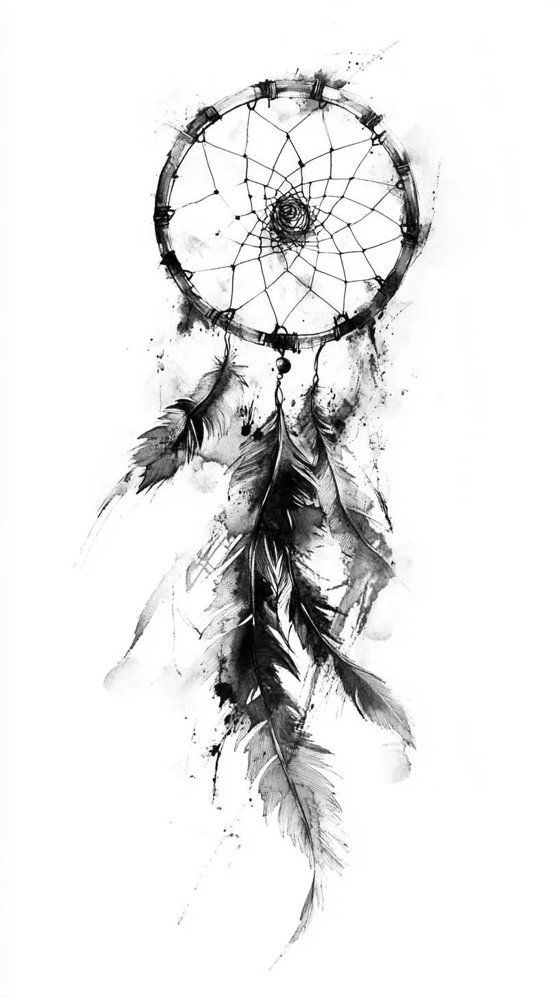 Embrace Nature's Spirit: Dreamy Dreamcatcher Tattoo for Timeless Elegance