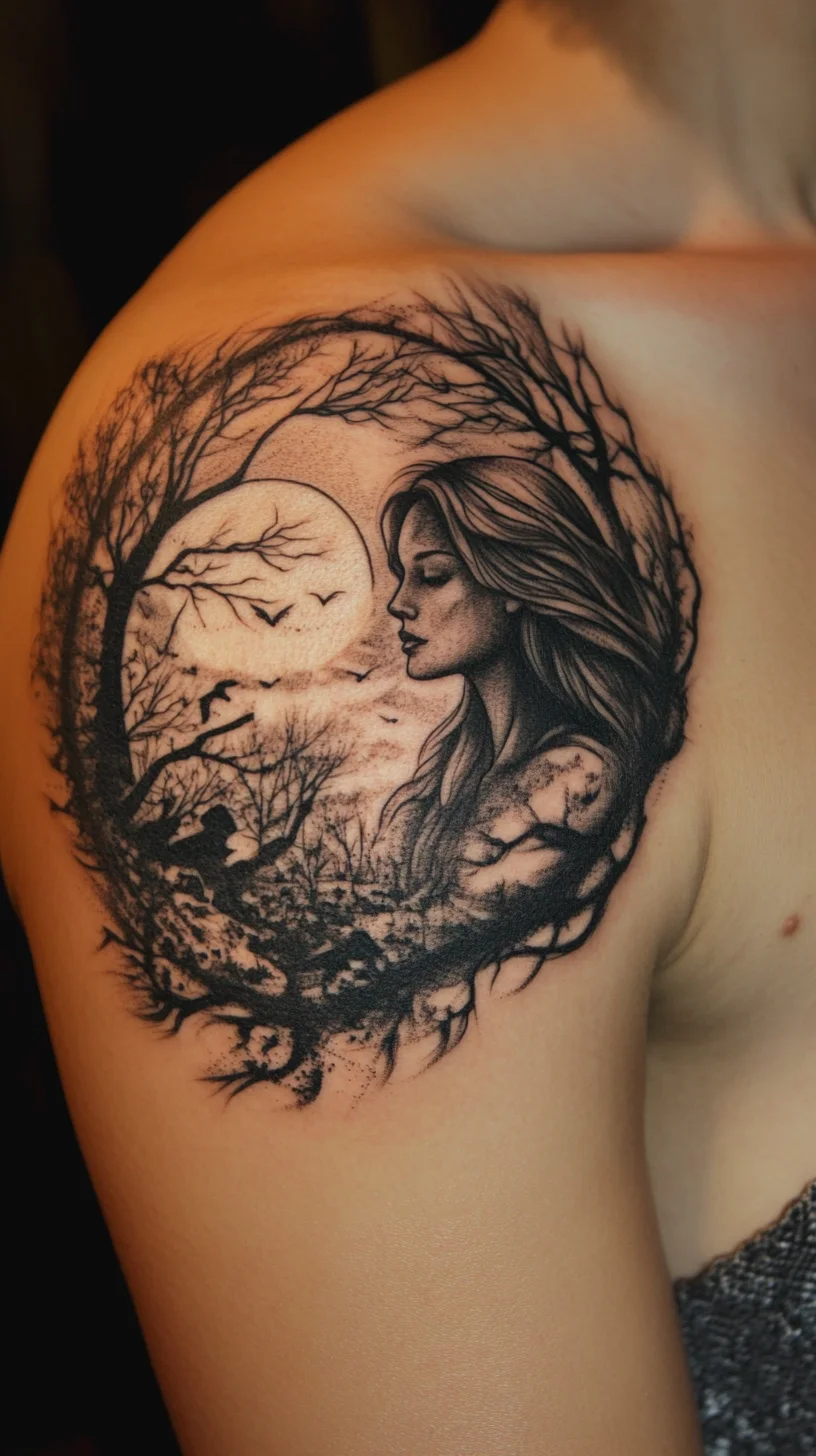 Embrace Nature's Whimsy: A Stunning Silhouette Tattoo for the Free Spirit