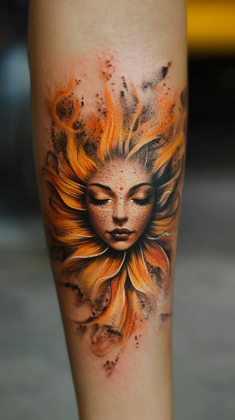 Embrace Radiance: Stunning Sun-Inspired Tattoo for Bold Expression