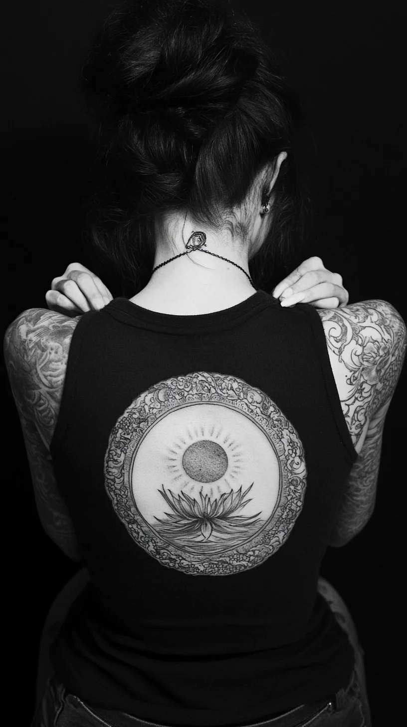 Embrace Serenity: Captivating Lotus and Sun Tattoo for Your Unique Style