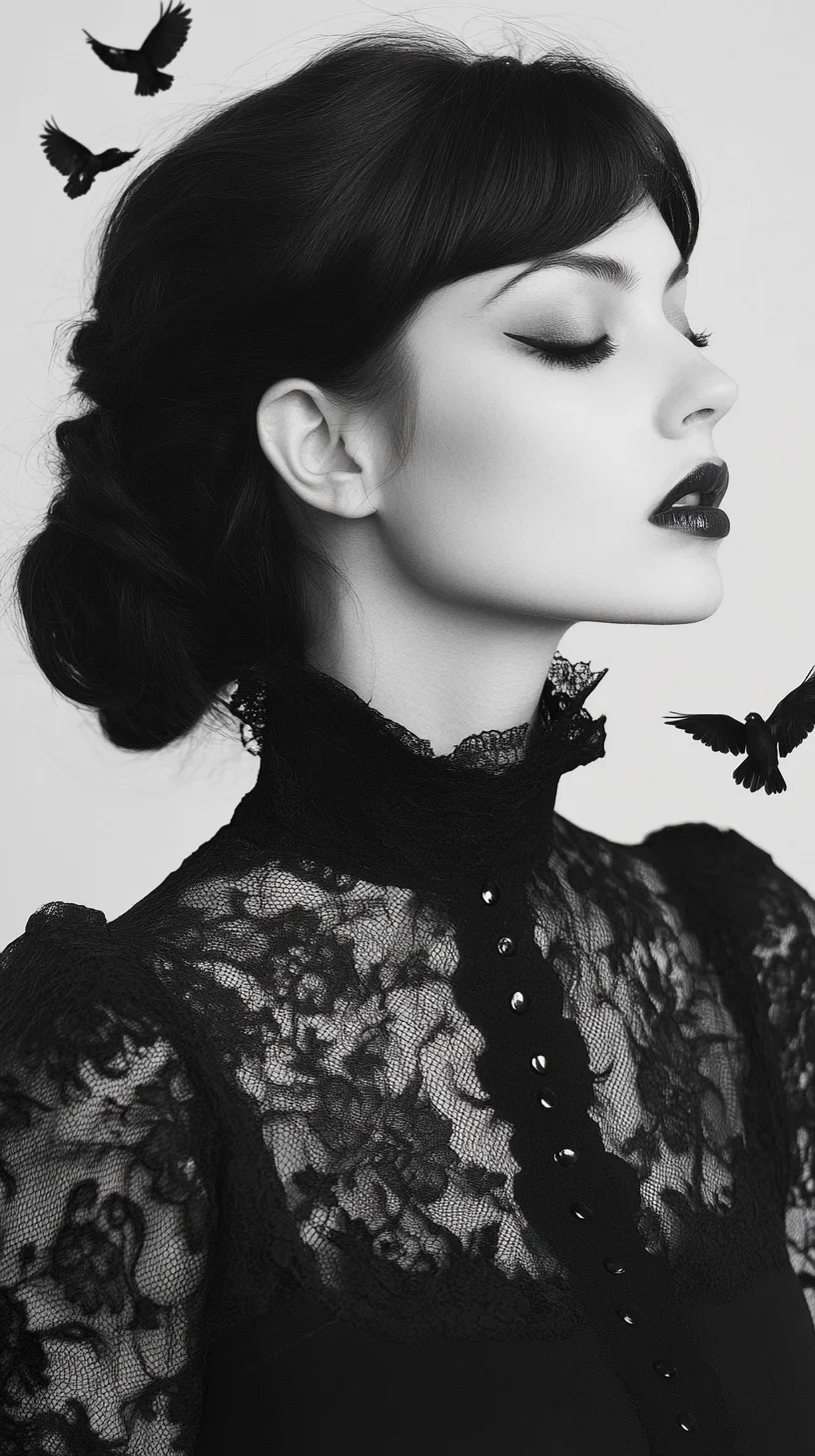 Embrace Timeless Elegance: The Chic Gothic Updo with Edgy Accents