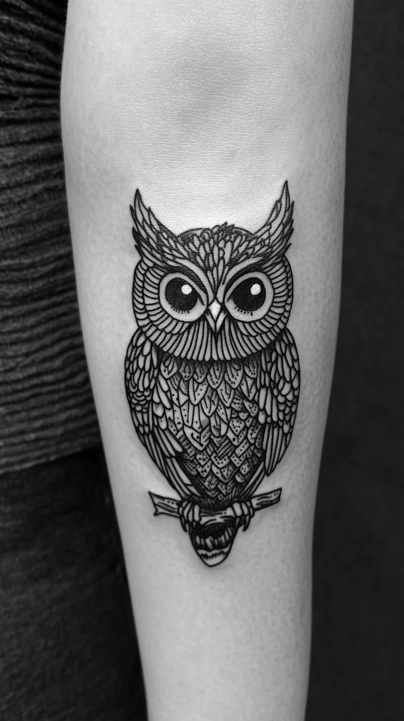 Embrace Wisdom: Stunning Owl Tattoo Design Perfect for Bold Statements