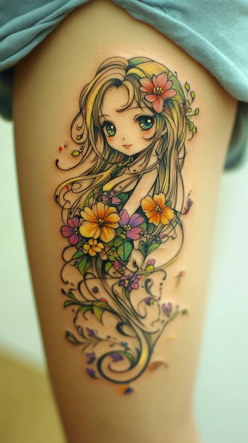 Enchanting Floral Fairy Tattoo: A Whimsical Touch of Nature