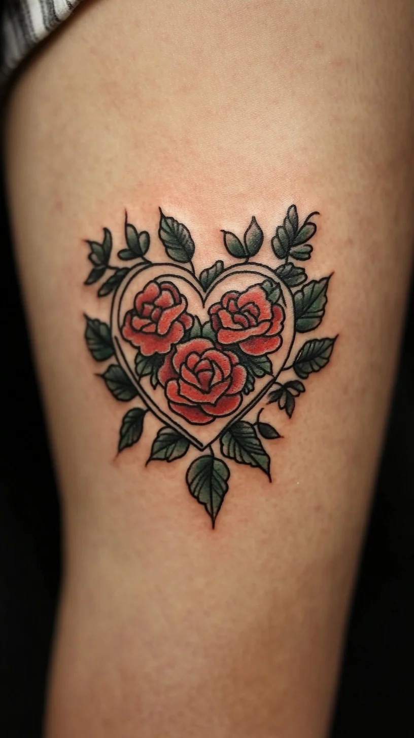 Enchanting Floral Heart Tattoo: A Timeless Symbol of Love and Beauty