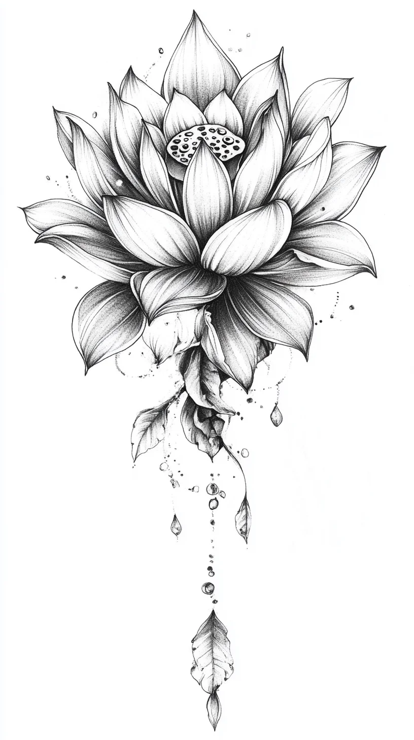 Enchanting Floral Ink: A Stunning Lotus Tattoo Design for Timeless Elegance