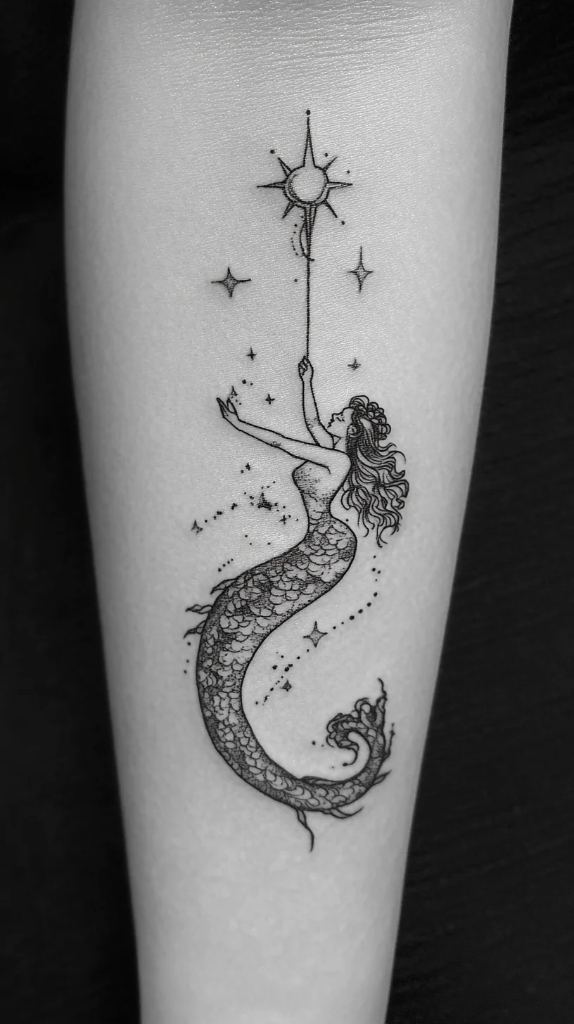 Enchanting Mermaid Tattoo: A Stellar Infusion of Fantasy and Elegance